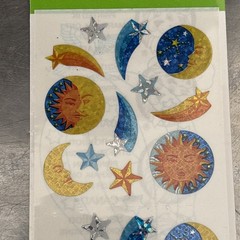 Vintage Sandylion Prismatic Stickers Sun Moon Shooting Star Sheet New