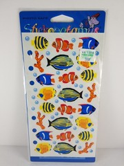 (2) Vintage Stickopotamus Binder Stickers Push Pins & Tropical Fish (Sealed)