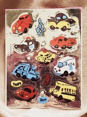VTG 80s Fun Foil Shinies Stickers Ambassador Hallmark Race Cars Bus Truck RARE