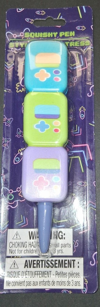 Video Game Theme Sticky Notes Set, 3pc 90 Sheets Multicolor and Squishy pen