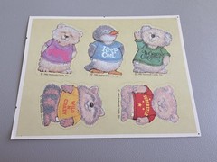 Hallmark Shirt Tales 1982 Fuzzy Animals Stickers 1 Sheet