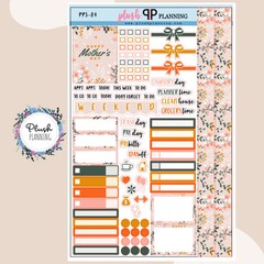 Neutral Mother’s Day Floral Sampler Planner Stickers, Neutral Floral Pattern