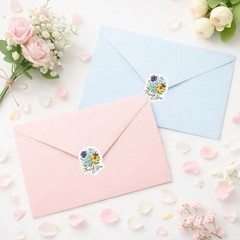 Flower Thank You Stickers for Packaging, 200 Pcs Floral Envelope Seal