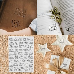 1000 PCS Bible Verse Stickers, Clear Inspirational Pray Stickers Encouraging Scr