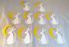 Easter Die Cuts * Midnight Hare * 10 Sets * White or Gray Cardstock * Cute!