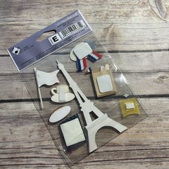 Jolee’s Boutique PARIS France Flag Cafe Sketch Pad Eiffel Stickers 8 Pieces NIP