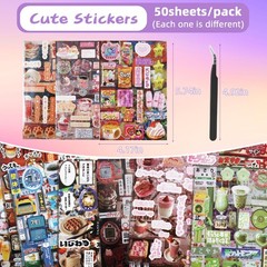 1300Pcs Cute Scrapbook Stickers Travel Y2k Japanese Sticker Book for Adult