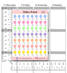 Pastel Birthday Balloon Icon Stickers for Planner, Calendar and Journal