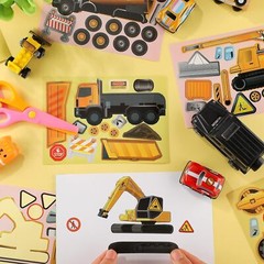 48 Sheets Construction Truck Stickers Kits DIY Excavator Stickers Make Your