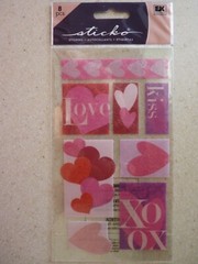 Sticko GLITTER LOVE & KISSES Stickers Sealed Package EK Success