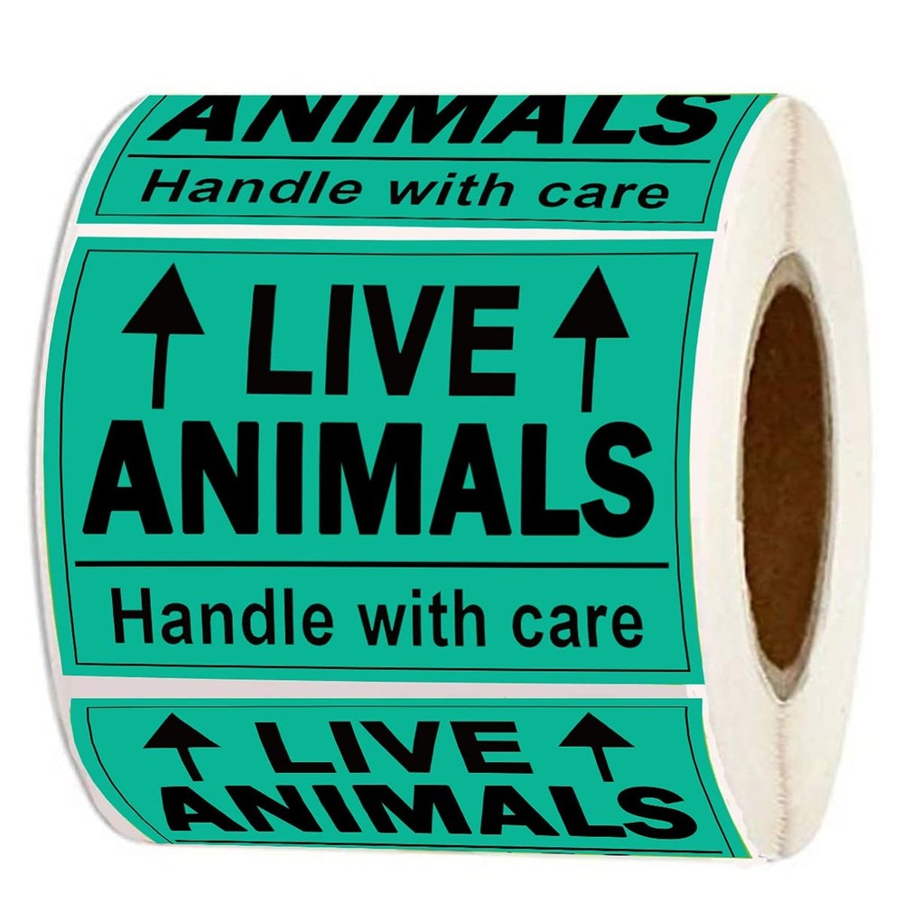Remarkable Live Animals Please Handle with Care Stickers,2 X 3 Inch Fluoresce…