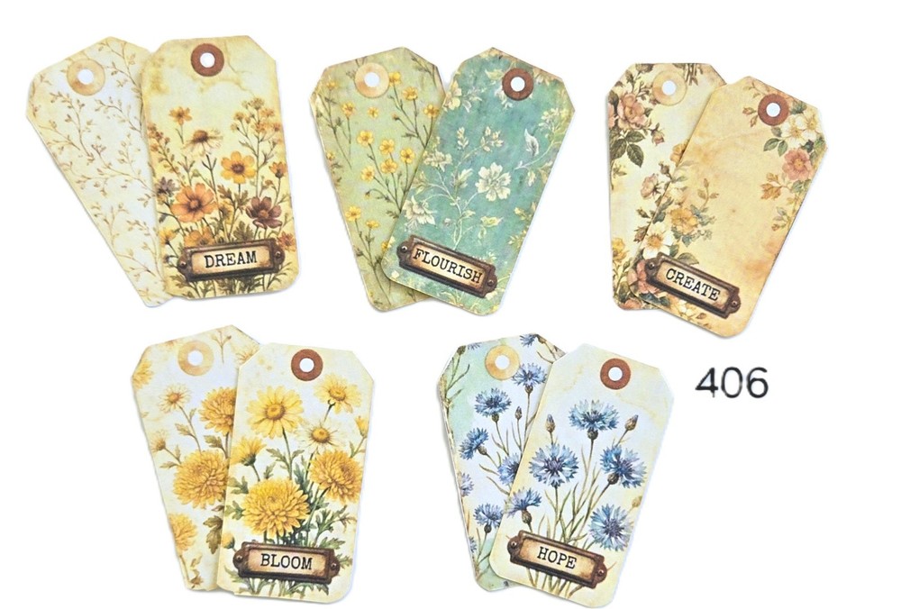 Vintage style Tags Supplies Scrapbooks Junk Journal 406
