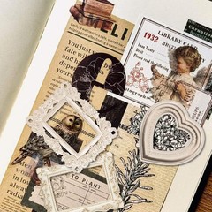 100 Vintage Decorative Stickers for Scrapbooking, Planners, and Crafts