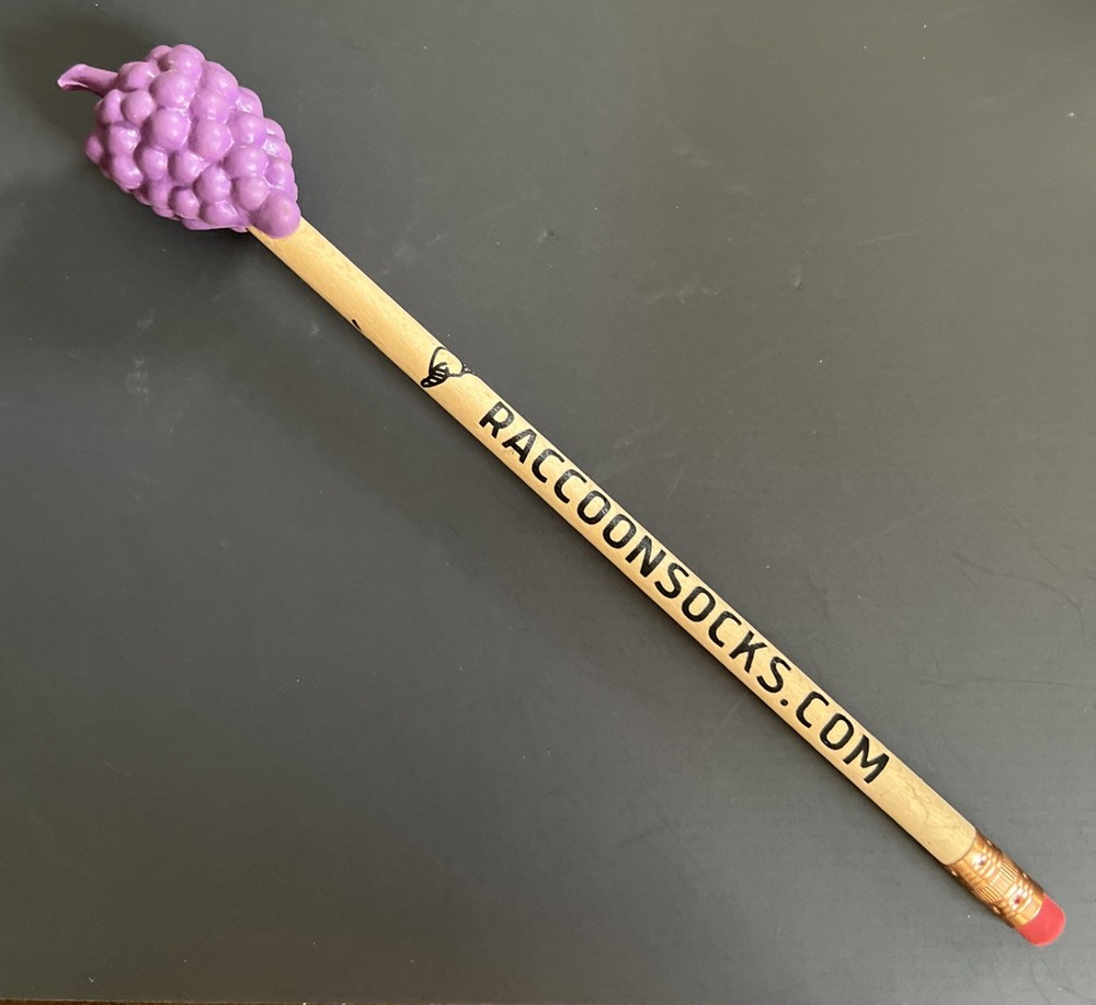 1982 Diener Grape Scented Eraser Grape Shaped Pencil Topper Rubber Vintage