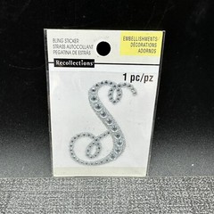 Monogram Rhinestone Bling Stickers Silver Scrapbook Letters Initials Your Choice