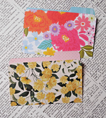 8 Mini File Folders Scrapbook Junk Journal Card Making Botanical Patterns