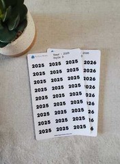 Year Stickers for Calendars, Planners, Journals Style D