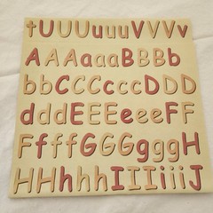 Lot 7 Sheets NON-ADHESIVE Alphabet Letters Numbers Pink Blue Pastel More Vintage
