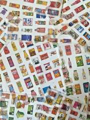 Random Lot Of 2 Korean Snacks + Drinks Sticker Sheets Washi-style Paper Stickers