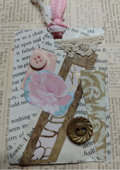 Six OOAK Junk Journal Double Sided Hang Tags Ephemera Scrapbooking VTG Handmade