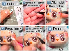 Decorative Eye Stickers for DIY 17cm Dolls,Exquisite Eye Makeup Eyelash Stickers
