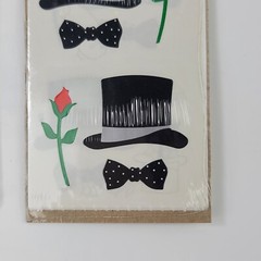 24 Vintage Mrs Grossmans Top Hat Rose Bow Tie Sticker Strips Wedding Prom 288 Pc