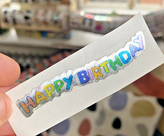 Vintage 80s Sticker Lot: Restored Damaged Teddy Bear Birthday Foil Mylar READ