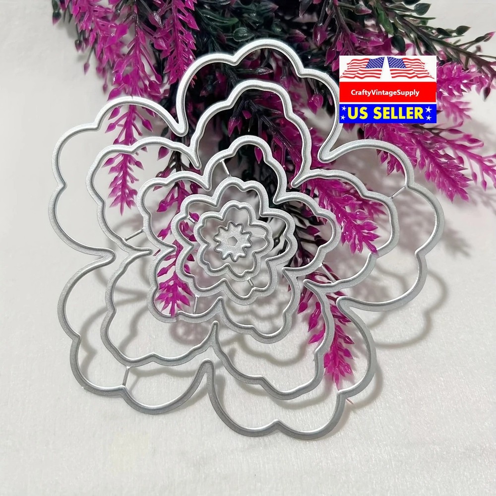 Nested wavy 5 petal loopy flower metal cutting dies cut machine cutter die