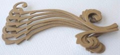 {6} ACCENT SWiRL – Style 5 – Bare Unfinished Flourish Chipboard Die Cuts – 4 1/2