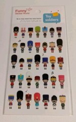 Latech Korea Stickers: One Sheet of 35 Toy Soldier Stickers; Super Cute and NEW
