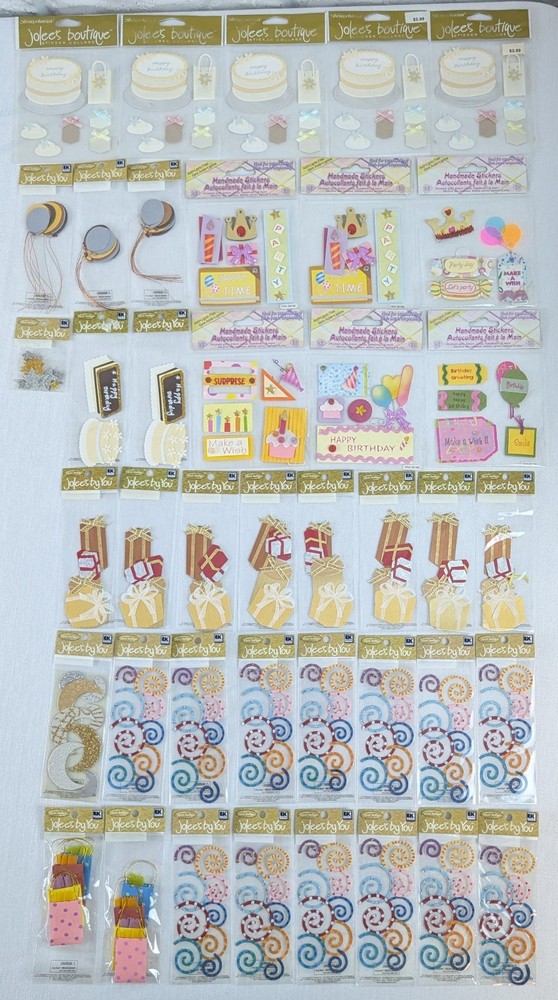 41 Jolee’s Boutique Jolee’s By You Birthday Scrapbook Stickers Craft Lot Party