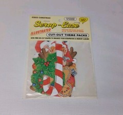 Vintage Scrap Ease Illustrated Cut Out Christmas Theme Citouts Scrapbooking Card