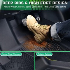 Floor Mats for Toyota Tundra Double Cab/CrewMax Cab 2014-2021, Custom Fit Flo…