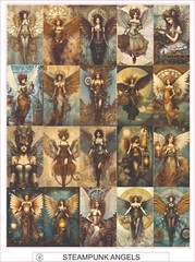 STEAMPUNK ANGELS – COMPLETE SHEET OF 20 STICKERS
