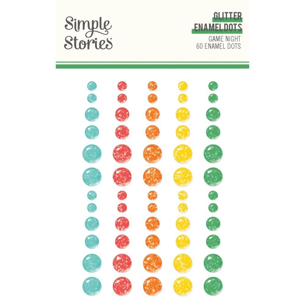Crafts Glitter Dots SS Sticky Back Game Night Blue Red Orange Yellow Green