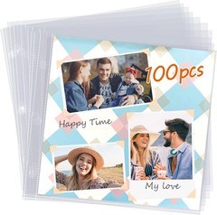 100 Pack 12×12 Scrapbook Page Protectors Heavyweight Clear Refill Sleeves 3-Ring