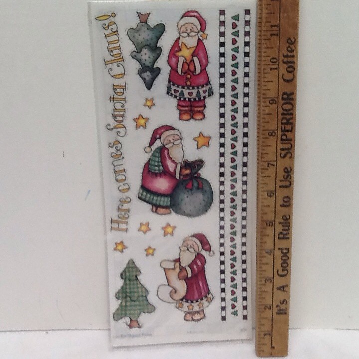 12″ Here Comes Santa Borders Christmas SCRAPBOOK Stickers Bo-Bunny Primitive