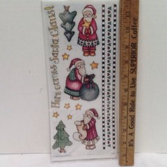 12″ Here Comes Santa Borders Christmas SCRAPBOOK Stickers Bo-Bunny Primitive