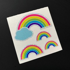 RAINBOW SHEET VINTAGE STICKER MOD prism prismatic glitter holographic
