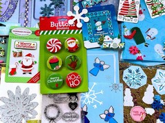 LOT 320 PCS CHRISTMAS WINTER HOLIDAY SCRAPBOOK PAPERS STICKERS EMBELLISHMENTS