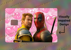 Deadpool and Wolverine Fan Art Credit Card Decal with Visually Impaired Design
