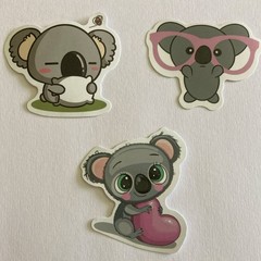 3 Multicolor Diary Stickers Set – Cute Koala, Cartoon Animals & Insects Designs