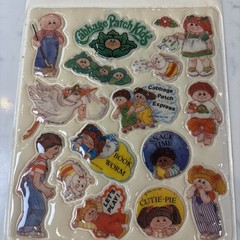 VTG 1980s Cabbage Patch Kids Puffy Stickers Sheet + 4 separate Multicolor Dolls