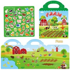 3 Sets Reusable Sticker Books for Kids Farm Zoo Animal Vehicle Age 3-6