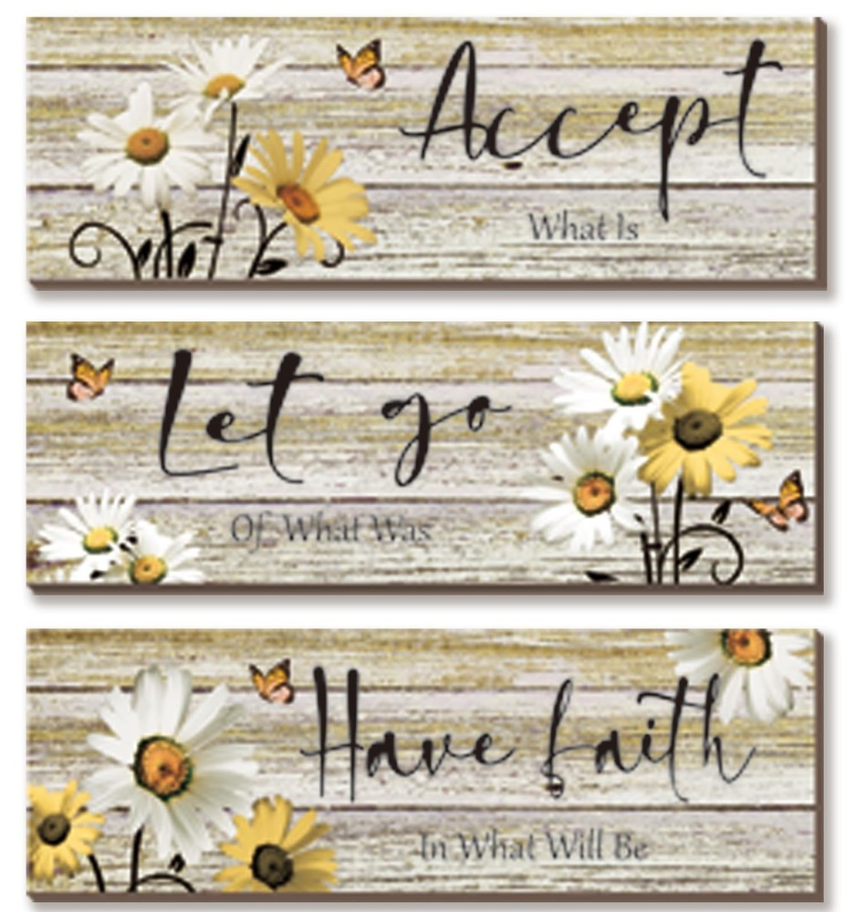 ZINYAZHE 3 Pcs Farmhouse Bathroom Wall Art – Daisy Floral Flowers and Butterf…