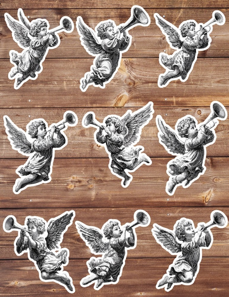 Trumpting Cherub Die Cut Vinyl Stickers Scrapbooking Laptop Waterbottle
