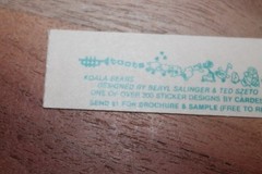 Vintage 1982 Cardesign TOOTS Sticker Strip KOALA BEARS MUS #139 stickers