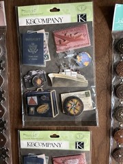 K & Company Travel 3-D Stickers Par Avion Jolee’s Borders Lot of 4 Retired NOS