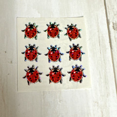 Vintage Sandylion Prismatic Sticker 1 Mod 2″X2″ Lady bugs