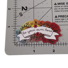 Be Your Own Hero Blue Red Ombre Flowers Sayings Motto Sticker